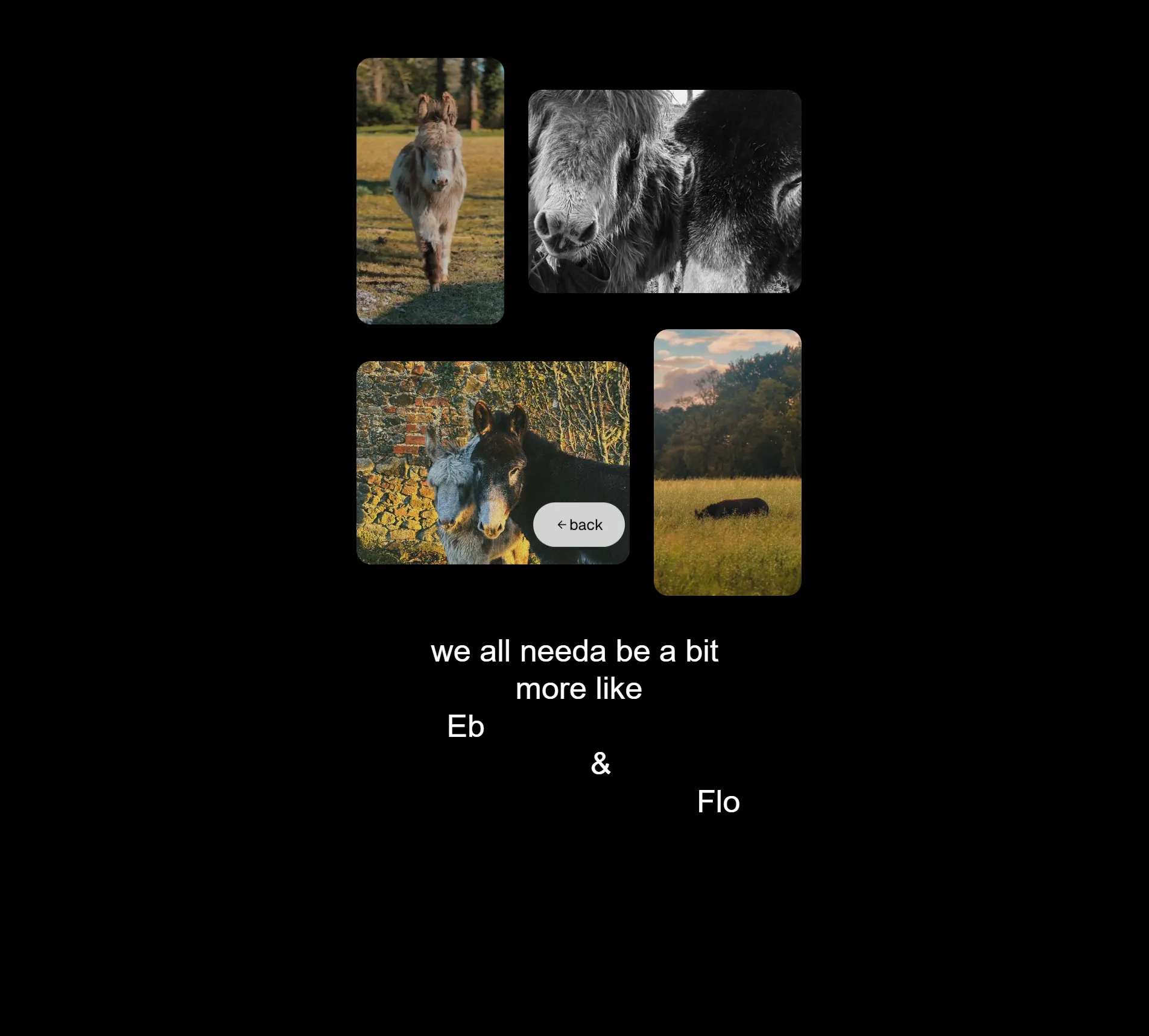 A second screenshot of Inga Hampton's personal website homepage.