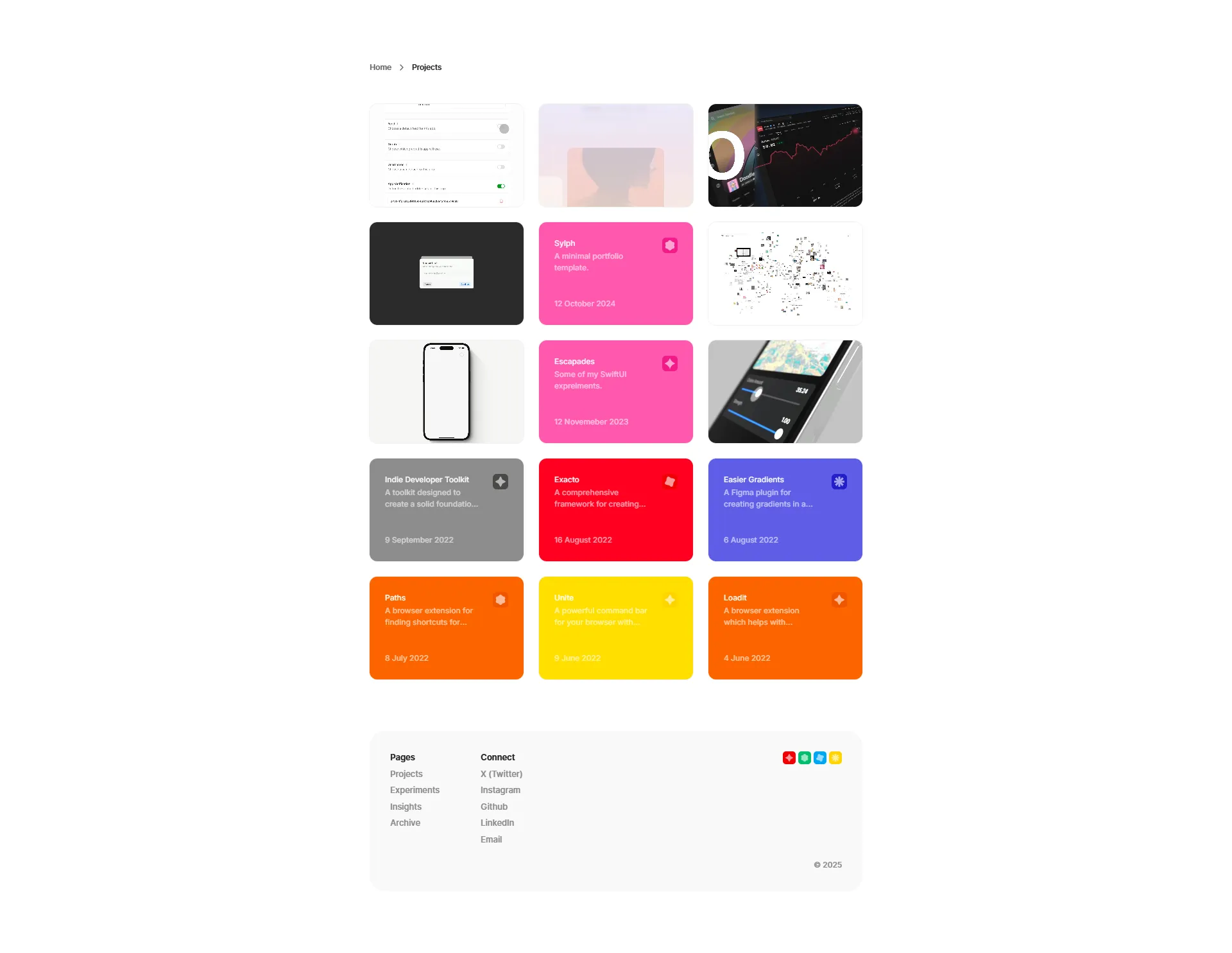 A second screenshot of Raphael Salaja's personal website homepage.